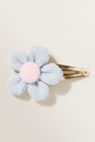 Corduroy Flower Clip  Baby Blue  hi-res