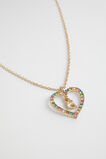 Rainbow Heart Initial Necklace  G  hi-res
