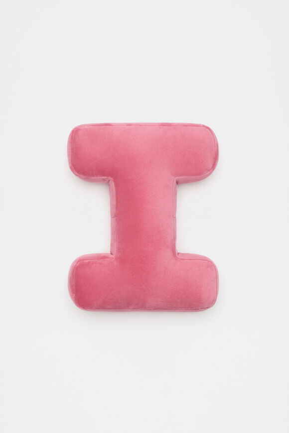 Raspberry Velvet Initial Cushion  I  hi-res