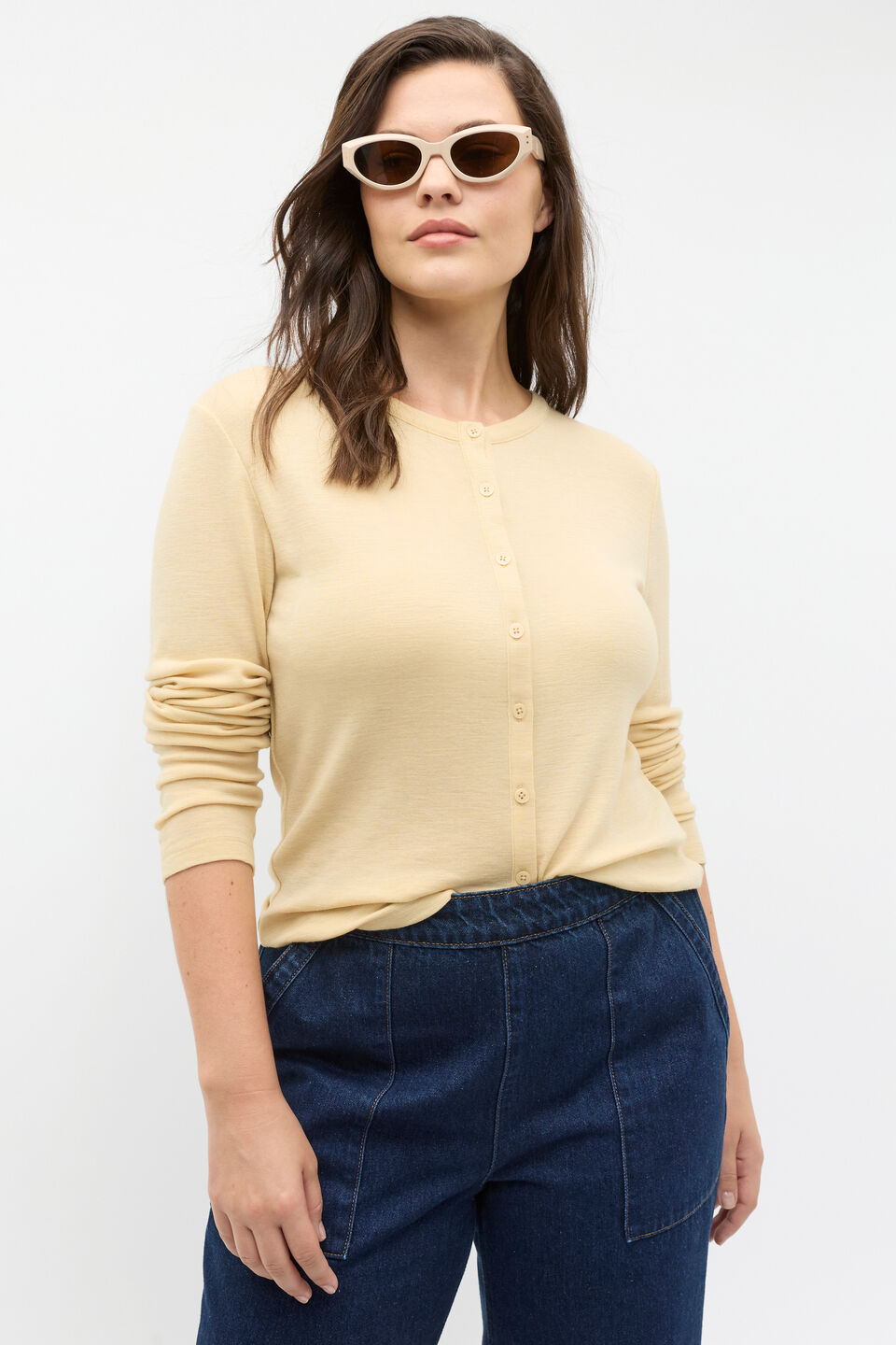 Australian Merino Cardigan  Marzipan