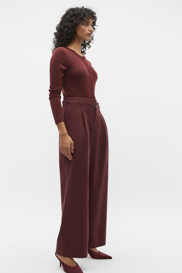 Australian Merino Cardigan  Merlot  hi-res