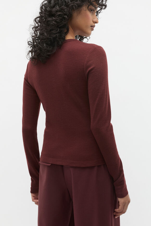 Australian Merino Cardigan  Merlot  hi-res