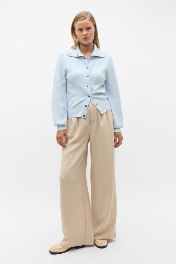 Double Knit High Neck Button Through  Ice Blue  hi-res