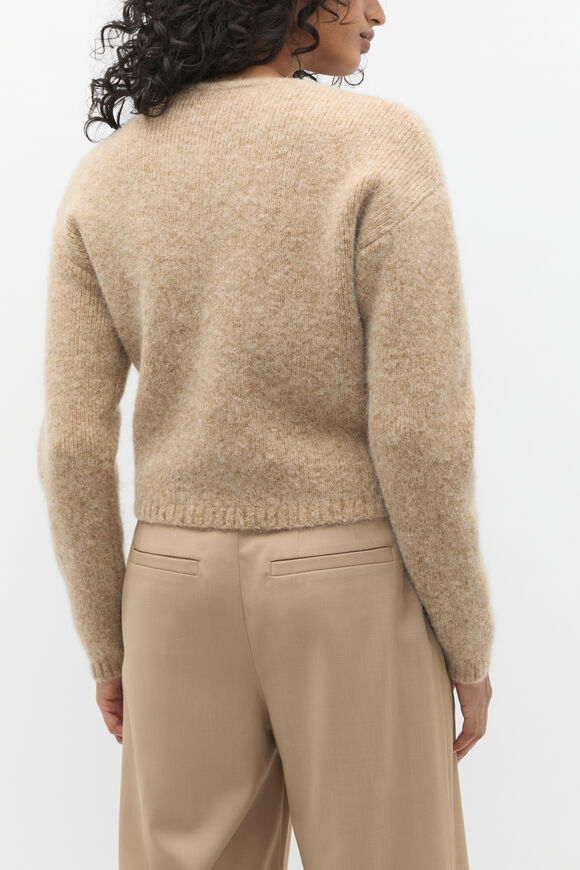 Lofty Cropped Button Cardigan  Rye Marle  hi-res