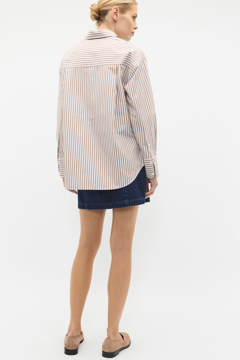 Poplin Pocket Front Shirt  Amaretto Stripe