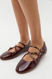 Cameron Triple Strap Ballet Flat  Dark Plum Patent  hi-res