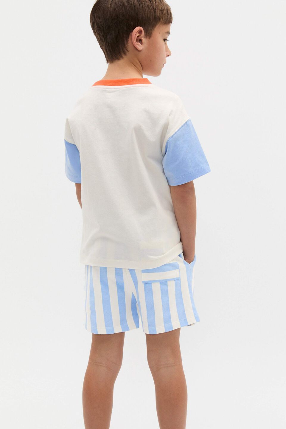 Colourblock Logo Tee  Classic Cream