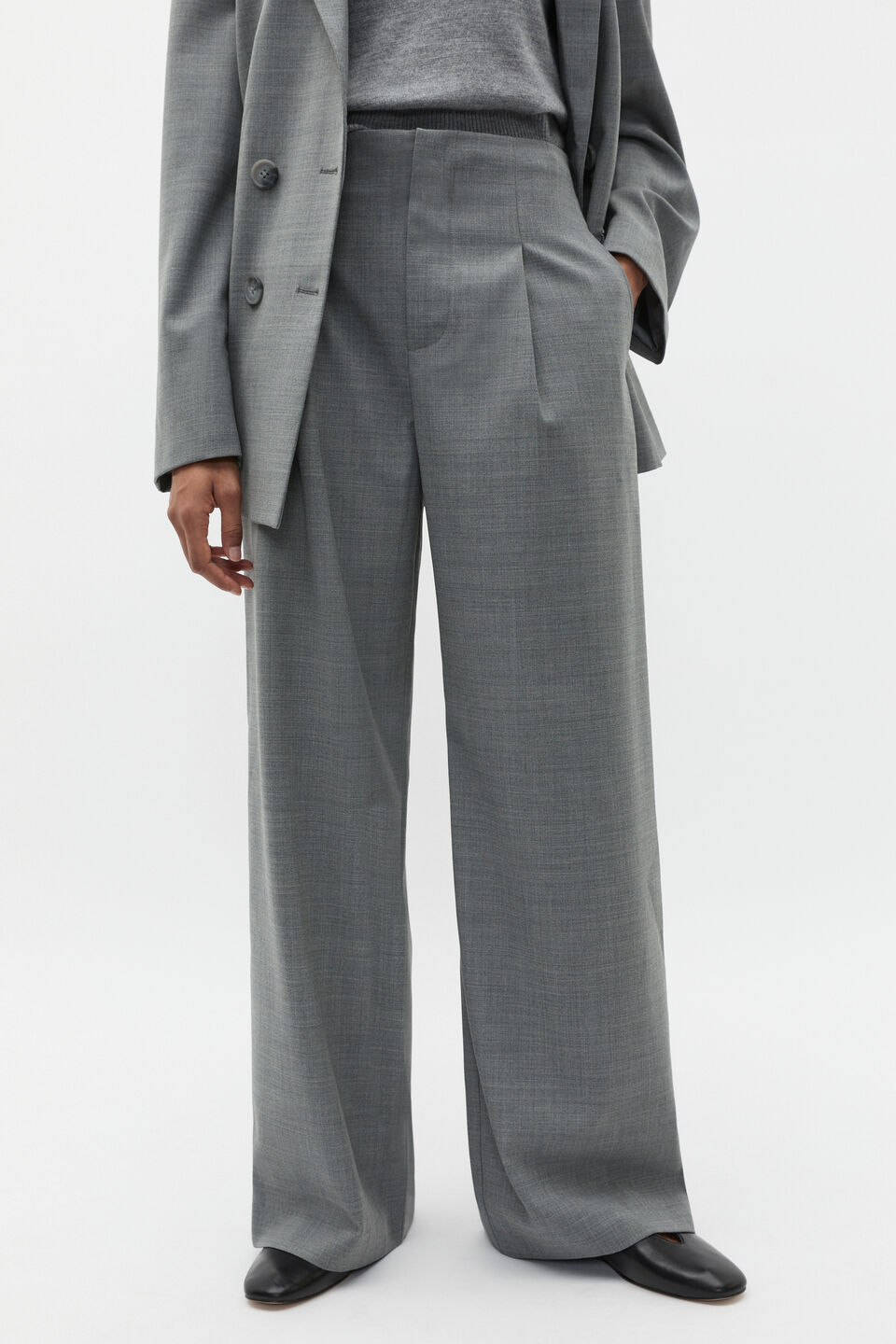 Crossdye Pleat Suit Pant  Wolf Crossdye