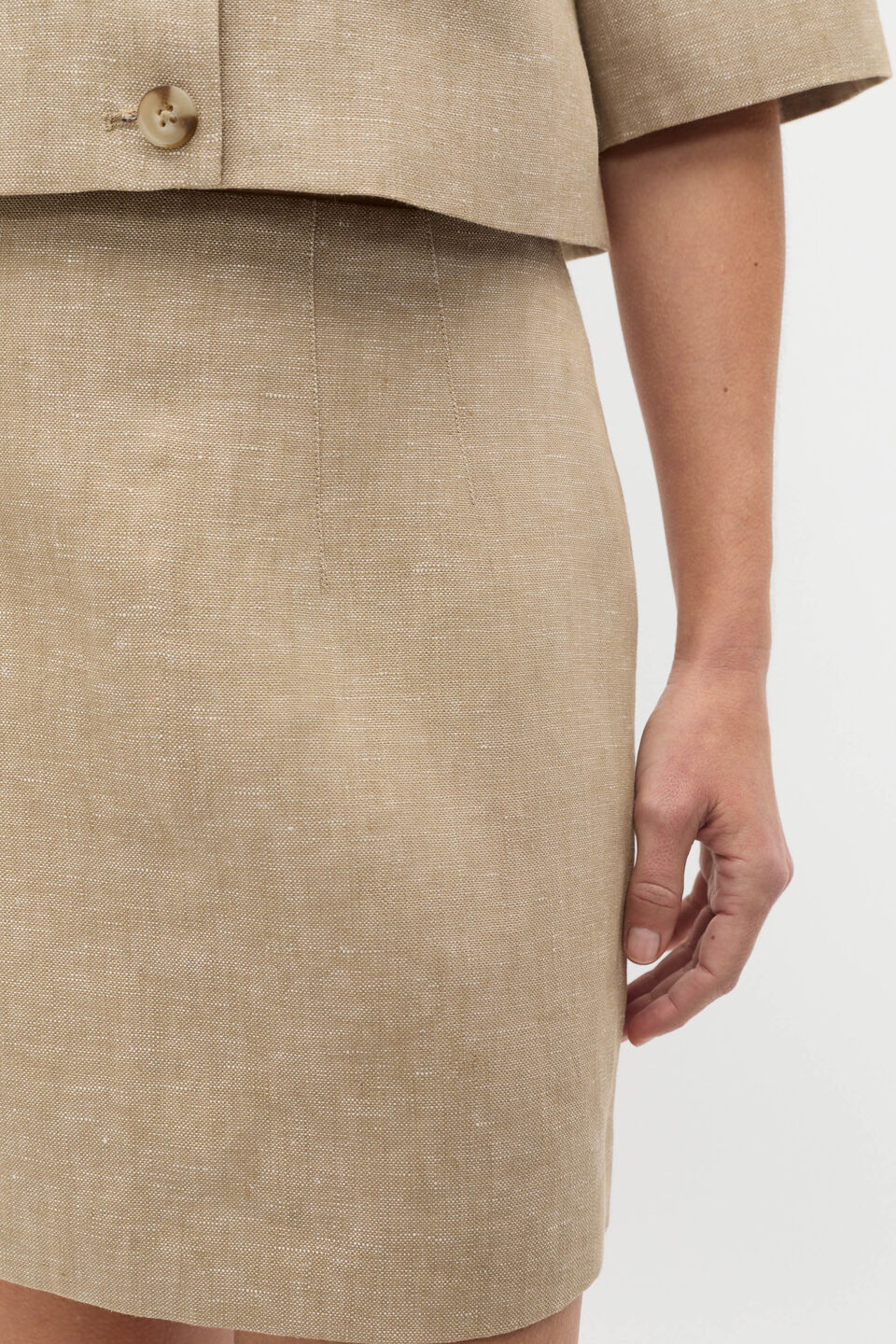 Linen Crossdye Mini Skirt  Rye Crossdye