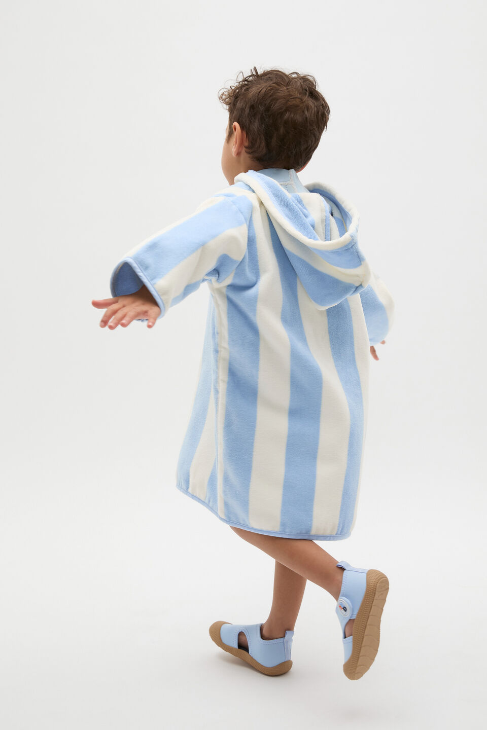 Swim Zip Poncho  Luna Blue Stripe