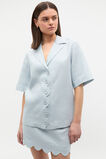 Linen Scallop Shirt  Bluebell  hi-res