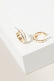 Small Enamel Hoops  Gold French Vanilla  hi-res