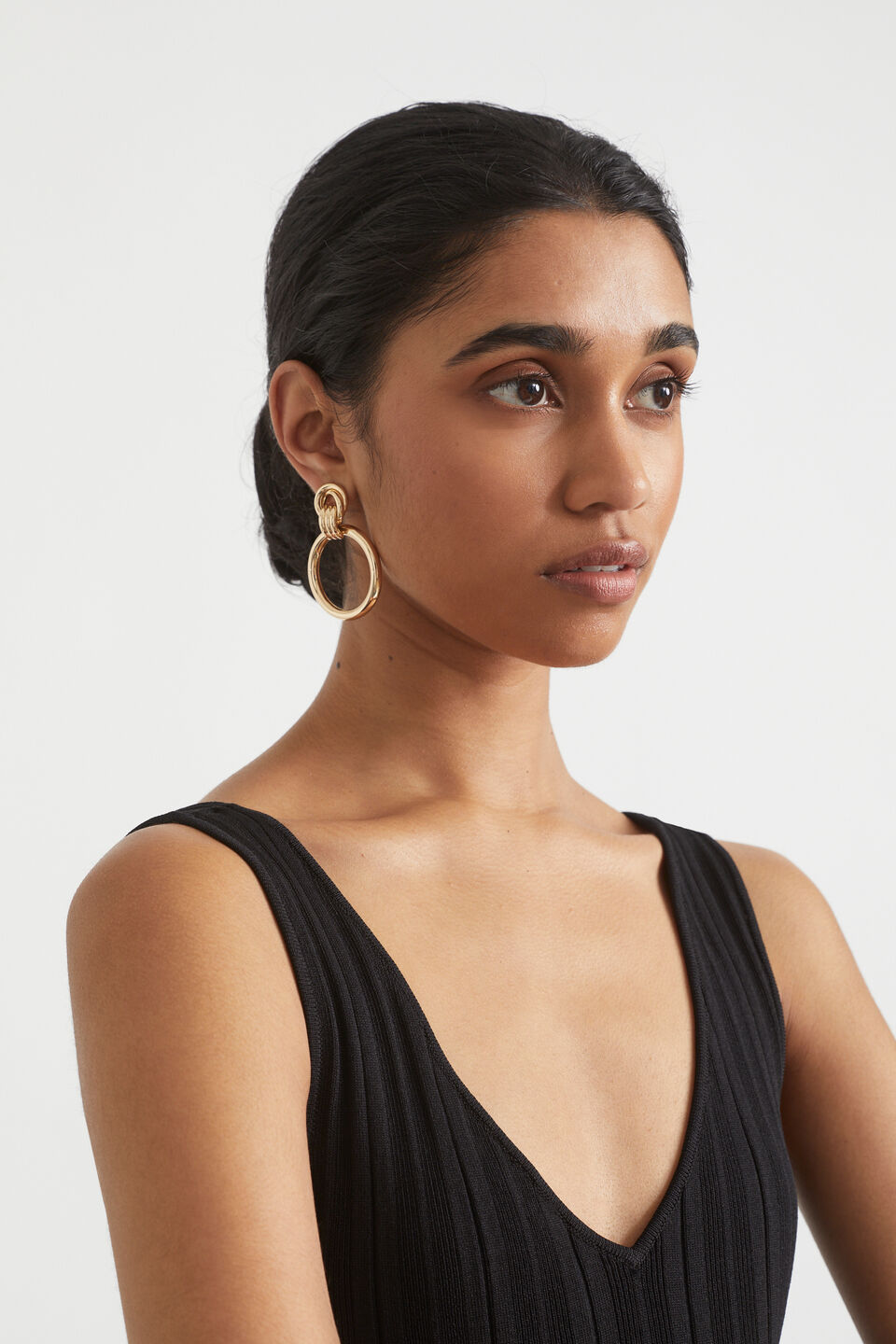 Interlock Ring Earring  Gold