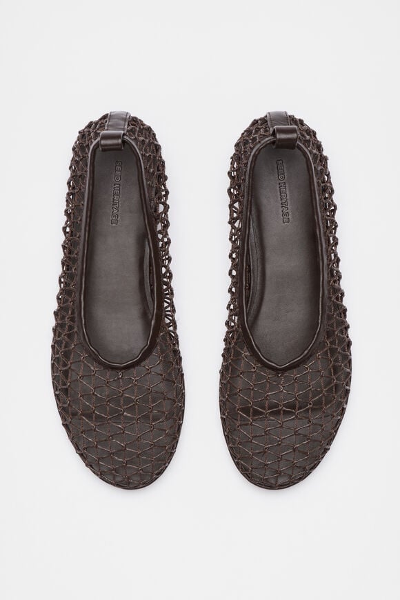 Parker Open Weave Ballet Flat  Chocolate  hi-res