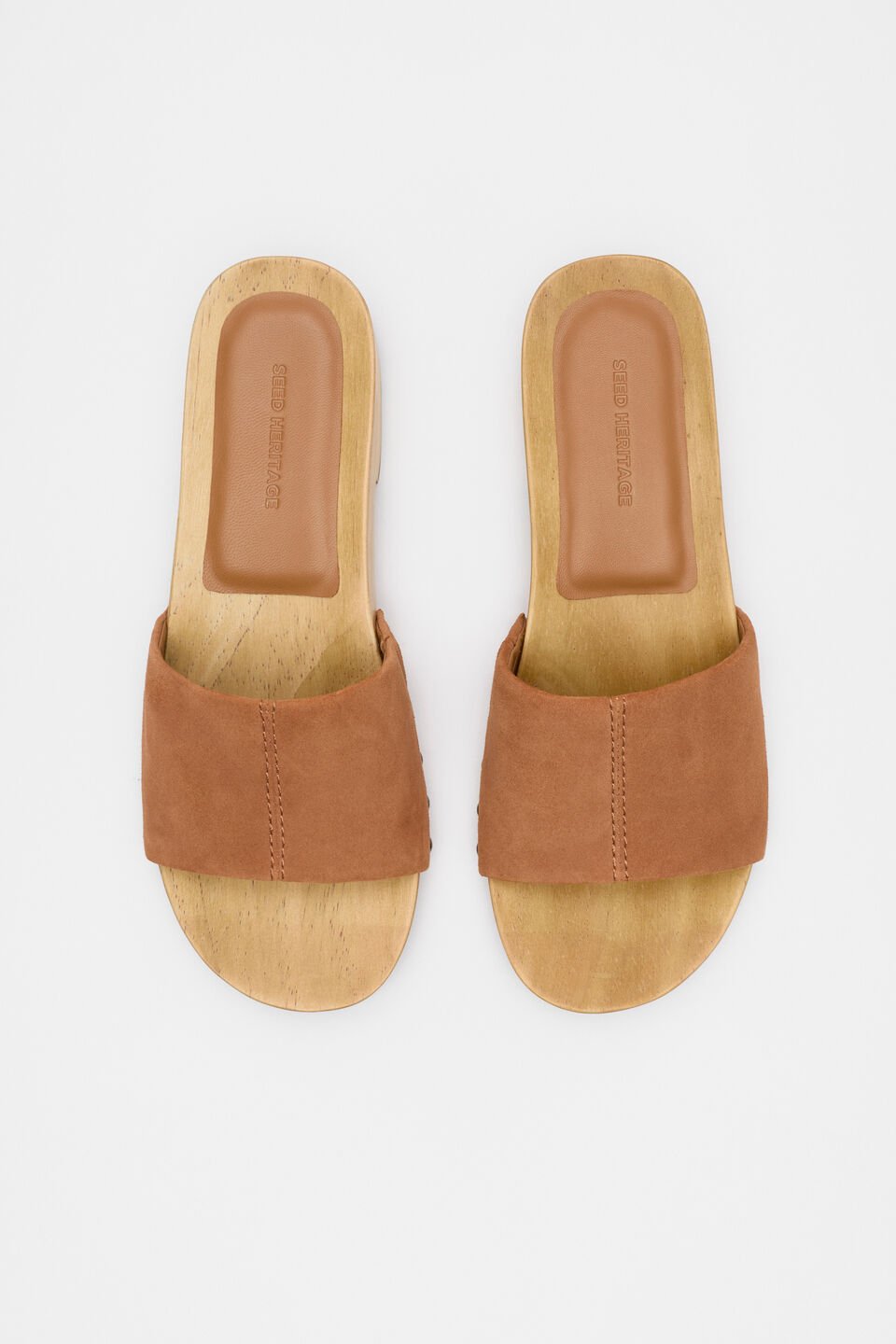 Beth Wooden Clog  Toffee Suede