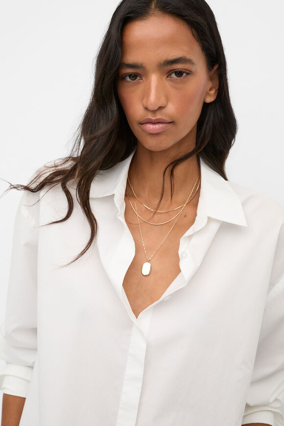 Rounded Pendant Necklace Set  Gold  hi-res