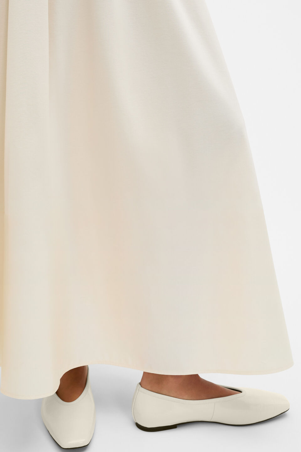 Jersey Spliced Midi Skirt  Coconut Cream