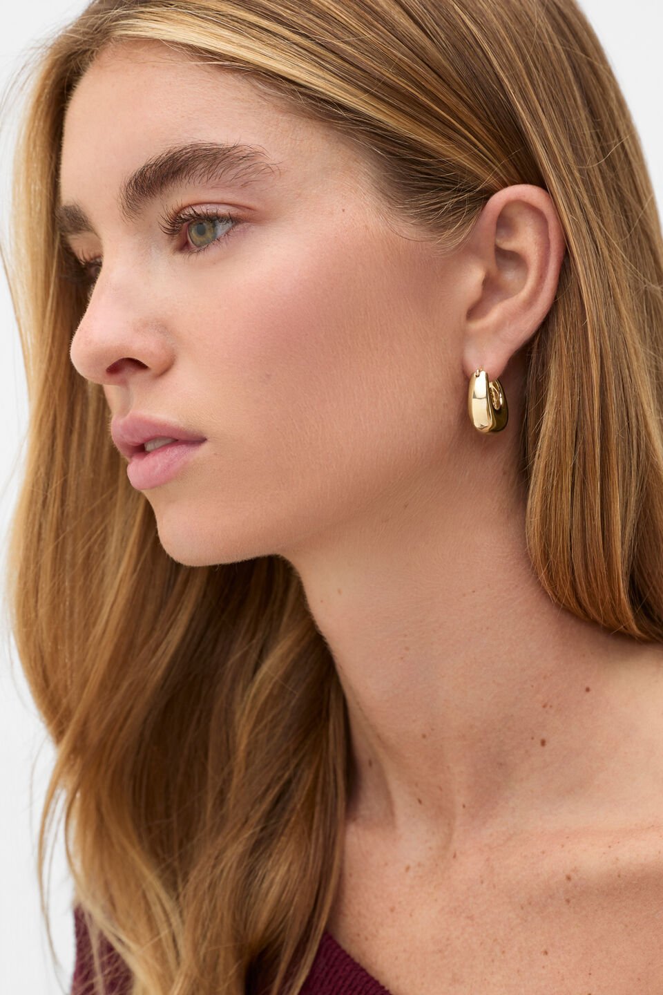 Mini Oval Hoop Earring  Gold