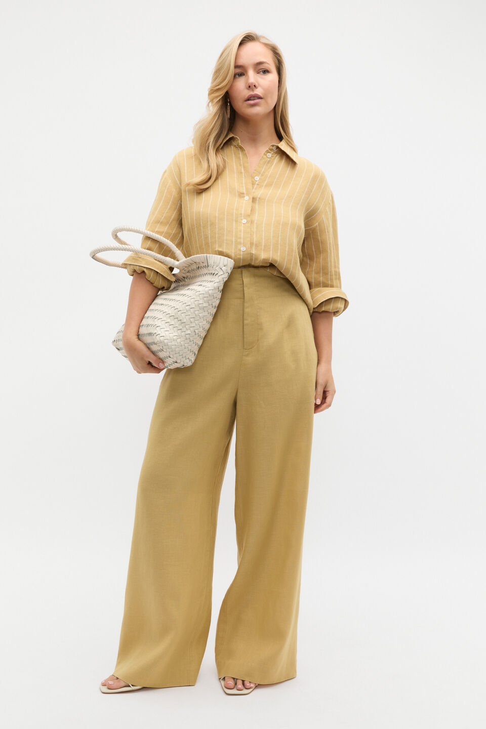 Core Linen Waisted Pant  Honey
