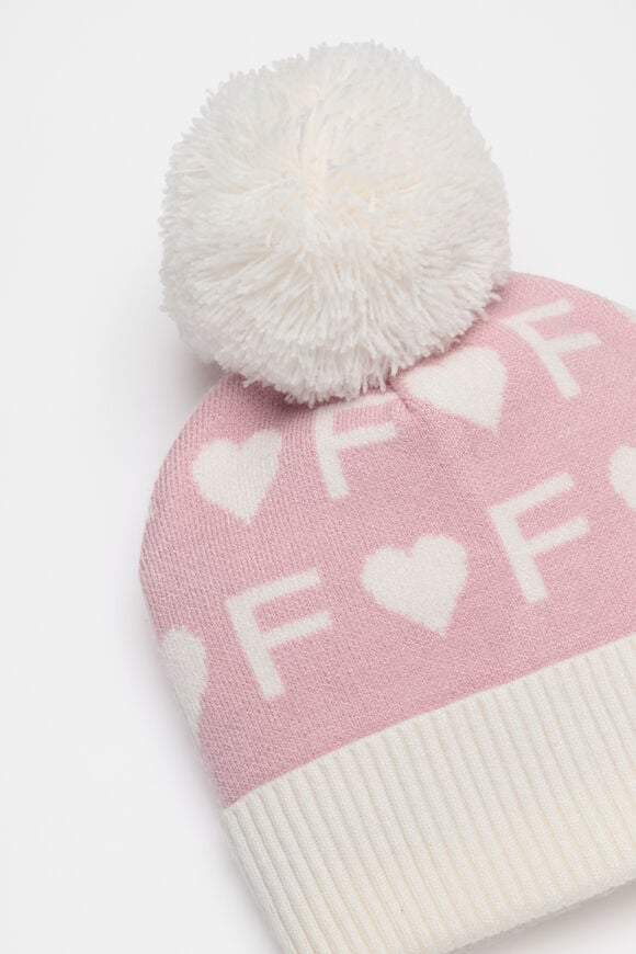 Heart Initial Beanie  F  hi-res