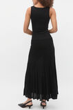 Fine Rib Knit Panel Maxi Dress  Black  hi-res
