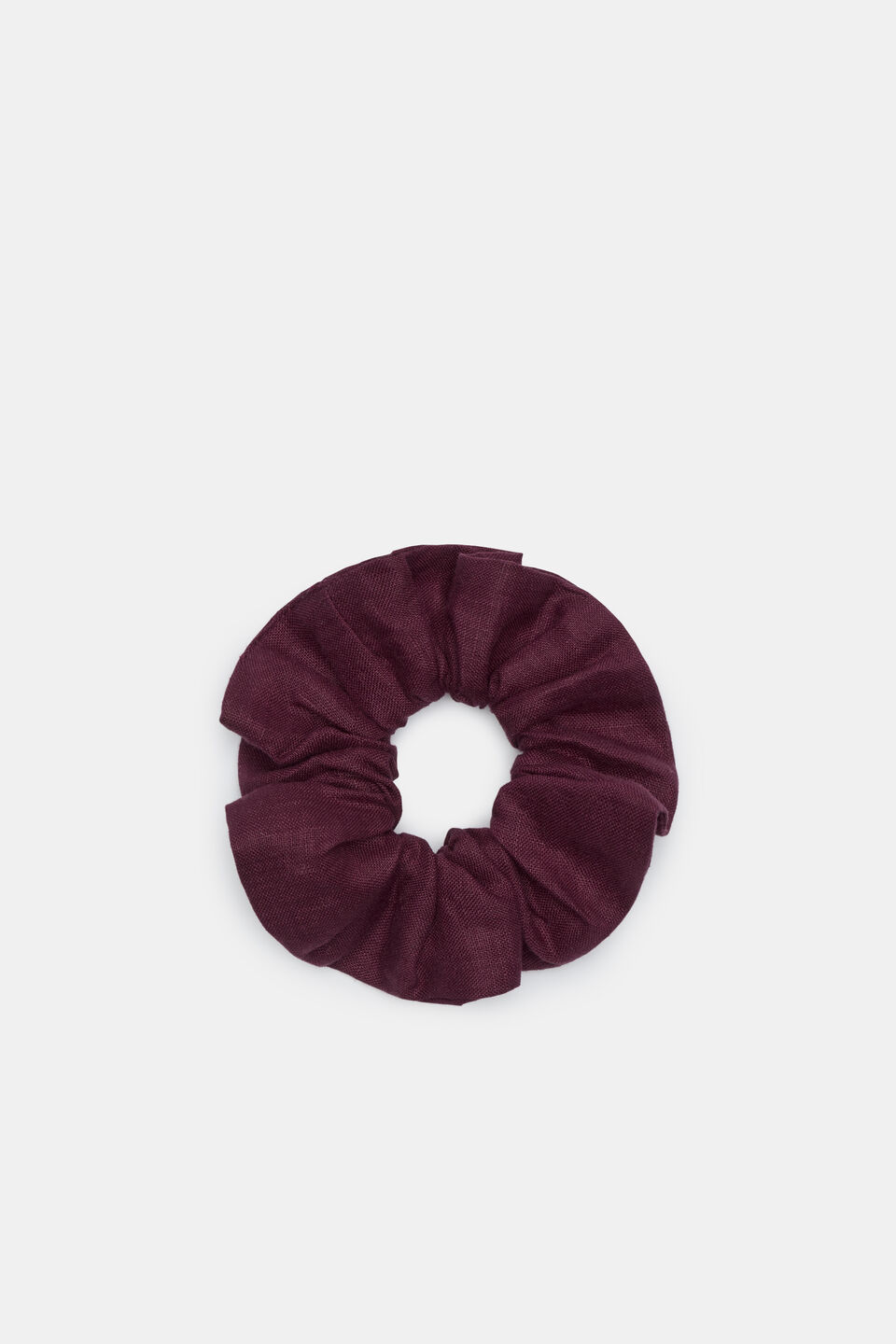Linen Scrunchie  Plum Red