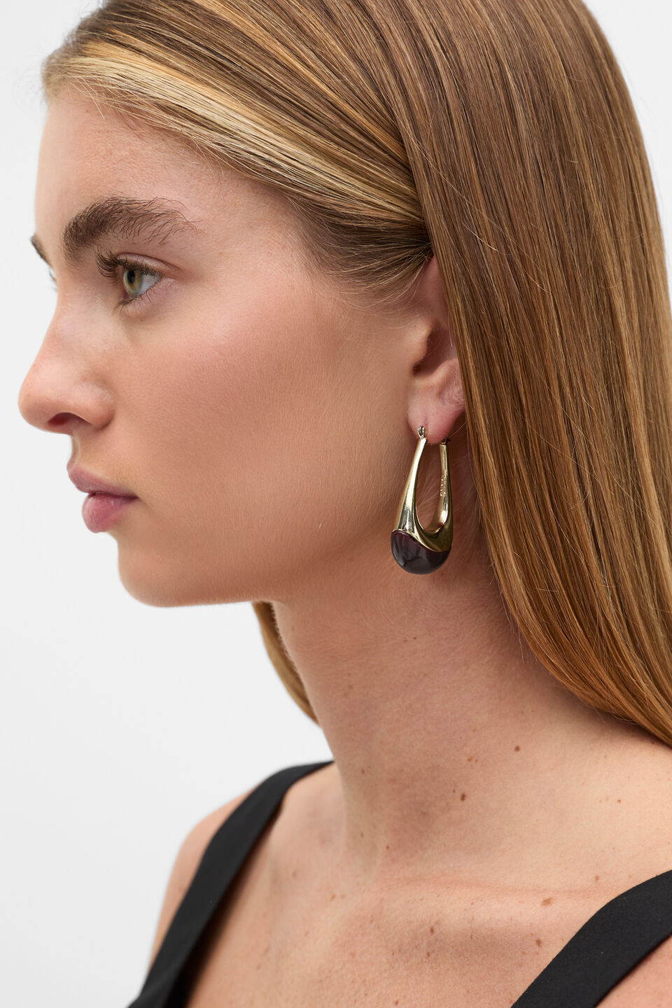 Resin Droplet Earring  Plum Red