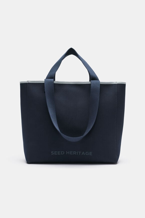 Seed Logo Knit Tote  Twilight Blue  hi-res