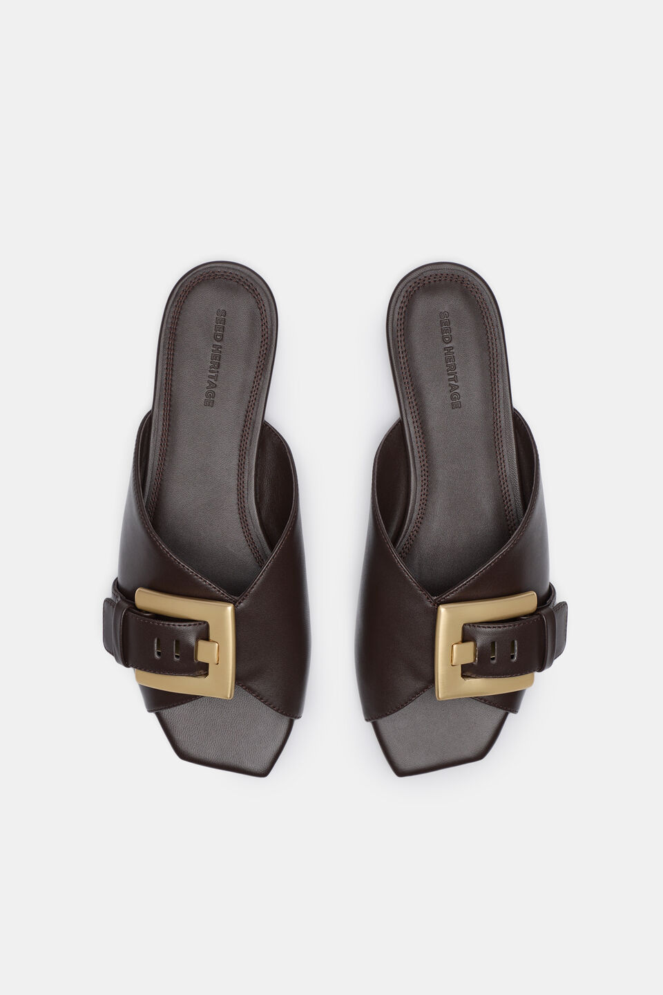 Kaya Buckle Slide  Chocolate