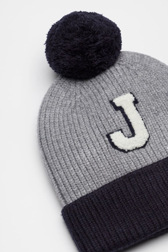 Colourblock Initial Beanie  J  hi-res