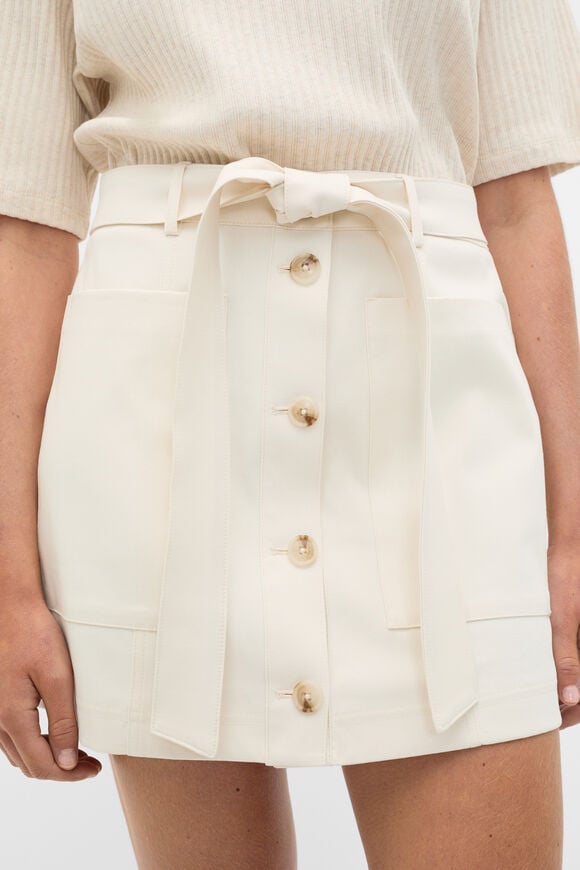 Belted Pocket Mini Skirt  Coconut Cream  hi-res