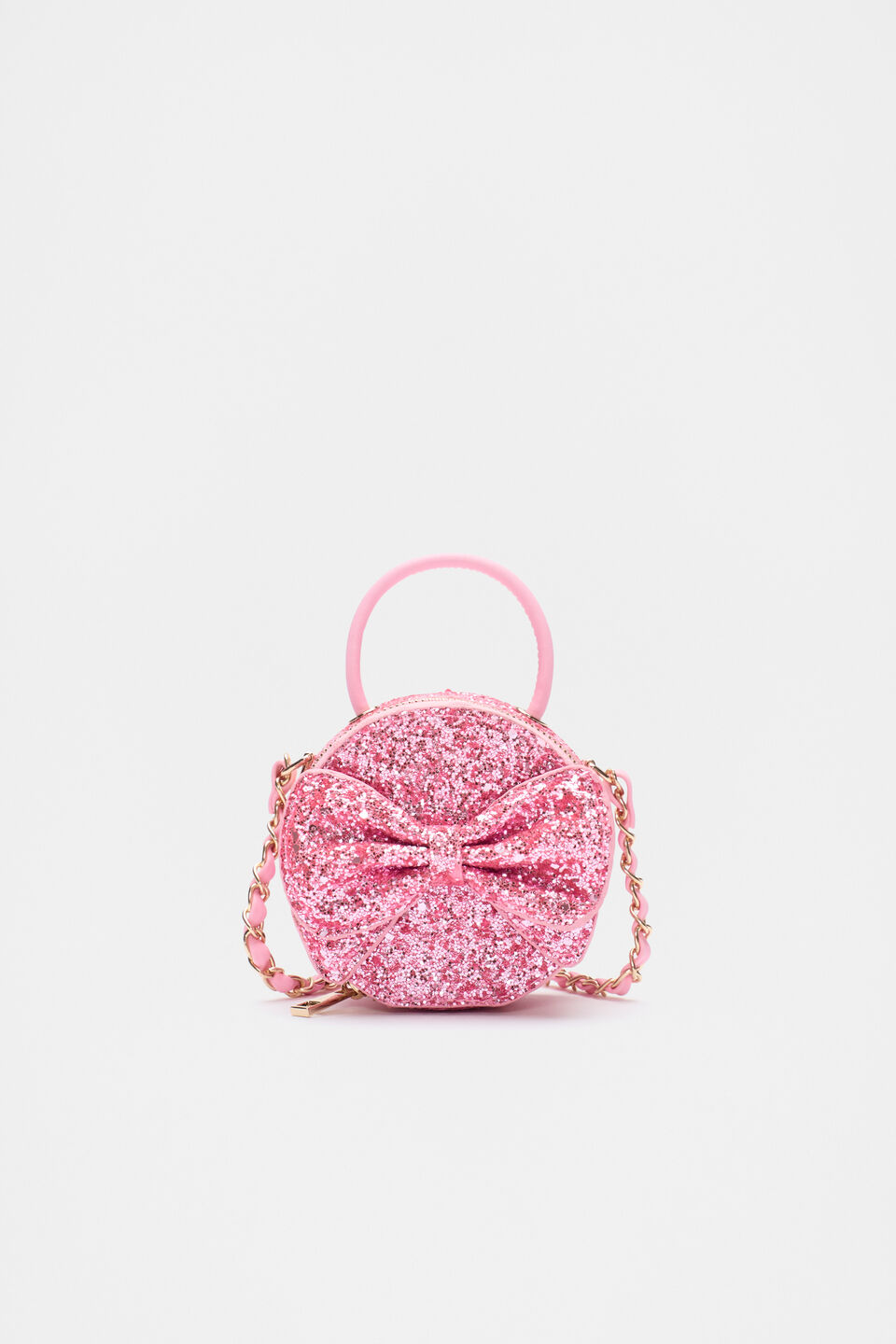 Mini Bow Cross Body  Pink Glitter