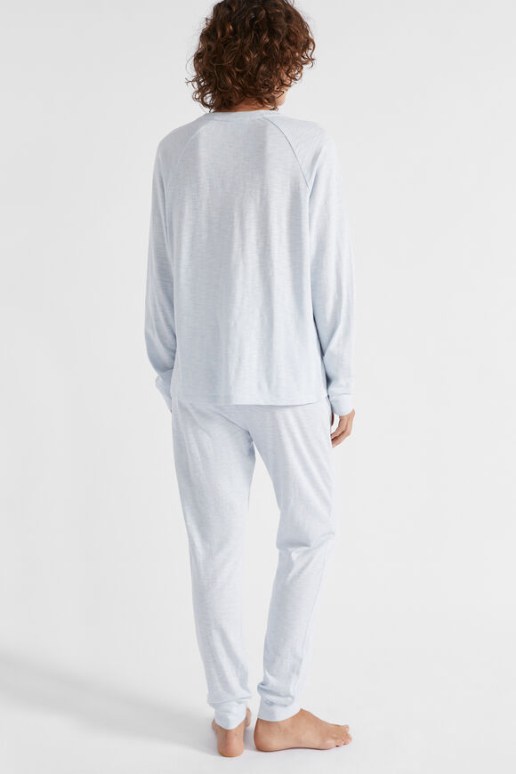 Stripe Jersey Top and Pant PJ Set  Sky Blue Stripe  hi-res