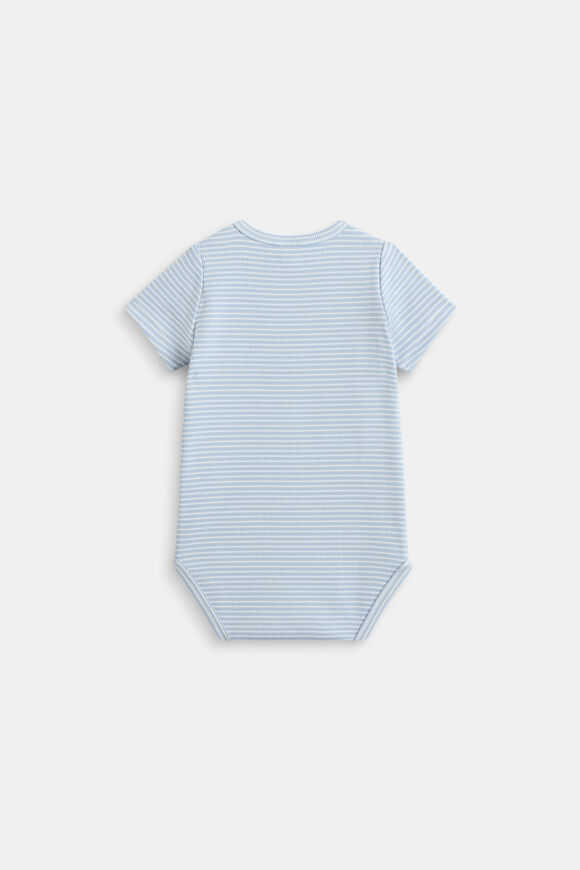 Core Rib Logo Bodysuit  Blue Stripe  hi-res