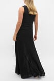 Fine Rib Knit Panel Maxi Dress  Black  hi-res