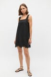 Linen Embroidered Mini Dress  Black  hi-res