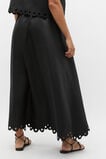 Linen Embroidered Skirt  Black  hi-res