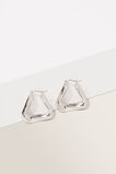 Twisted Triangle Hoop  Silver  hi-res
