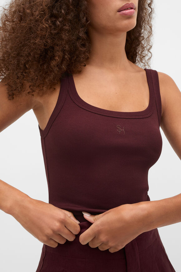 Core Heritage Rib Tank  Plum Red  hi-res