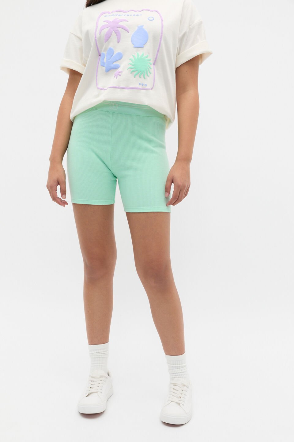 Core Logo Bike Short  Mint Sorbet