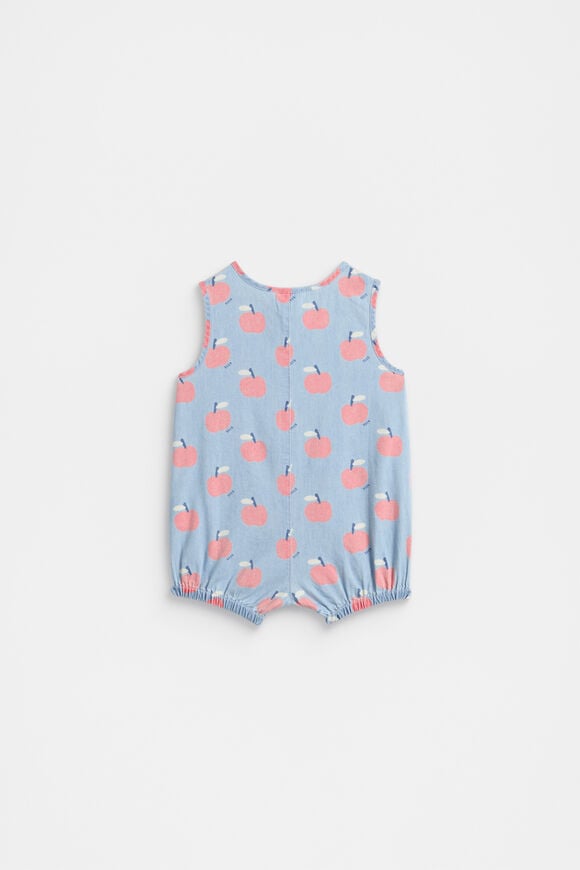 Chambray Apple Romper  Multi  hi-res