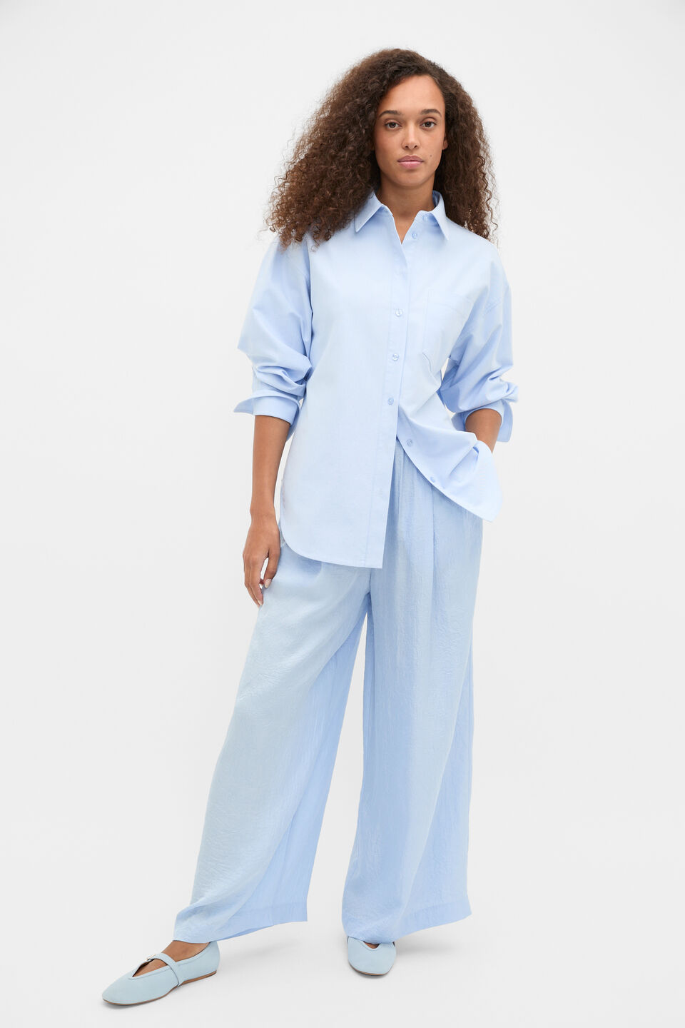 Cotton Relaxed Shirt  Arctic Blue