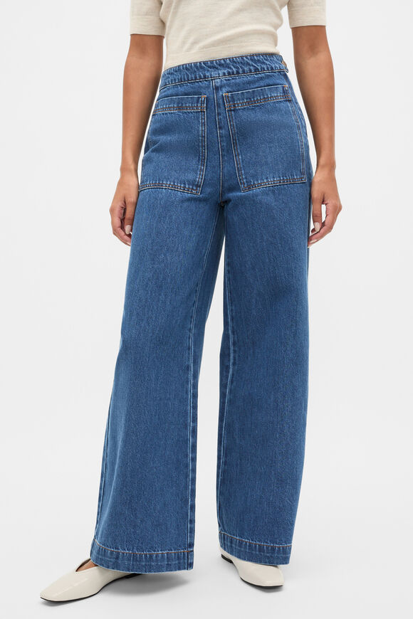 Patch Pocket Cotton Jean  Heritage Wash  hi-res