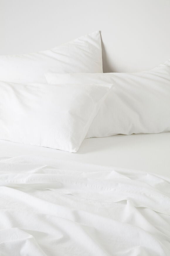 Alba Super King Fitted Sheet  White  hi-res