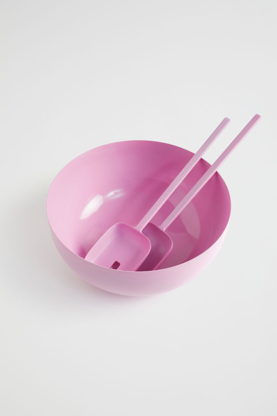 Myra Enamel Salad Servers  Candy Pink