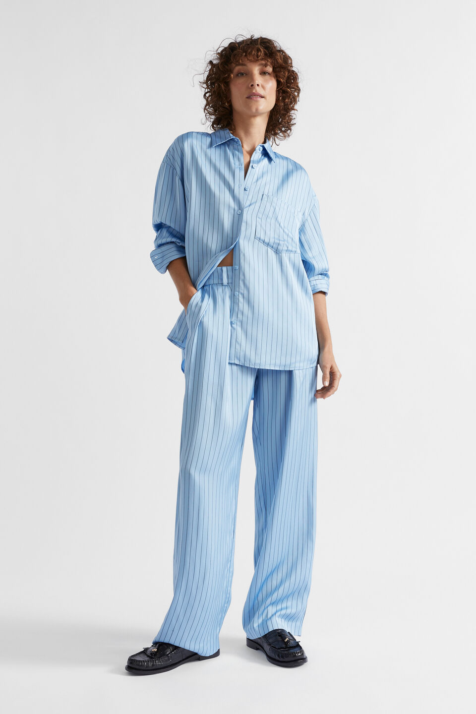 Pinstripe Pocket Shirt  Capri Stripe