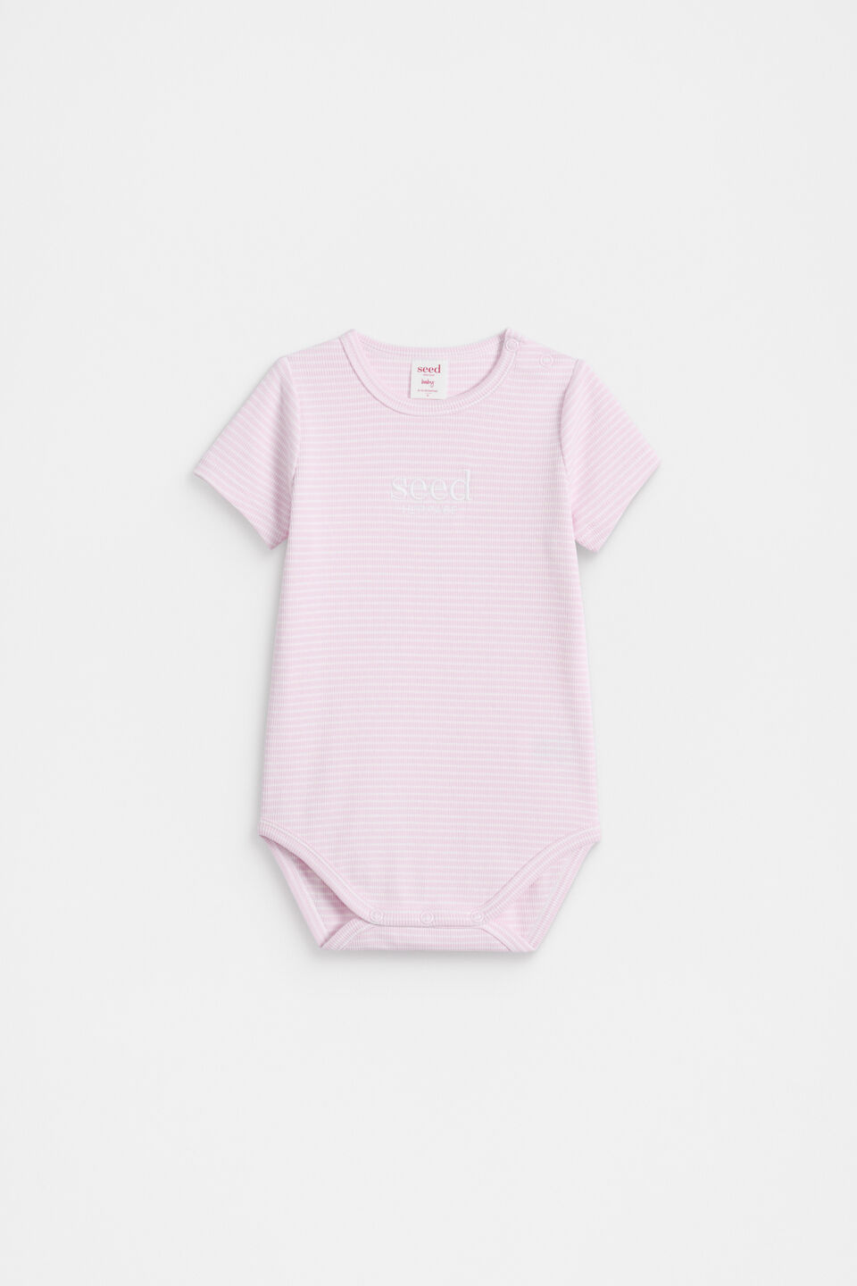 Core Rib Logo Bodysuit  Posie Stripe