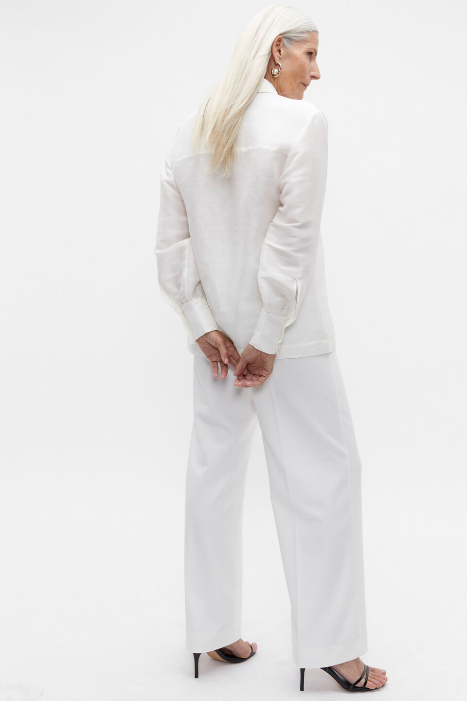 Oversized Semi Sheer Shirt  Cloud Cream