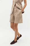 Linen Mid Length Short  Cookie  hi-res