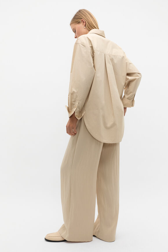 Longline Poplin Shirt  Latte  hi-res